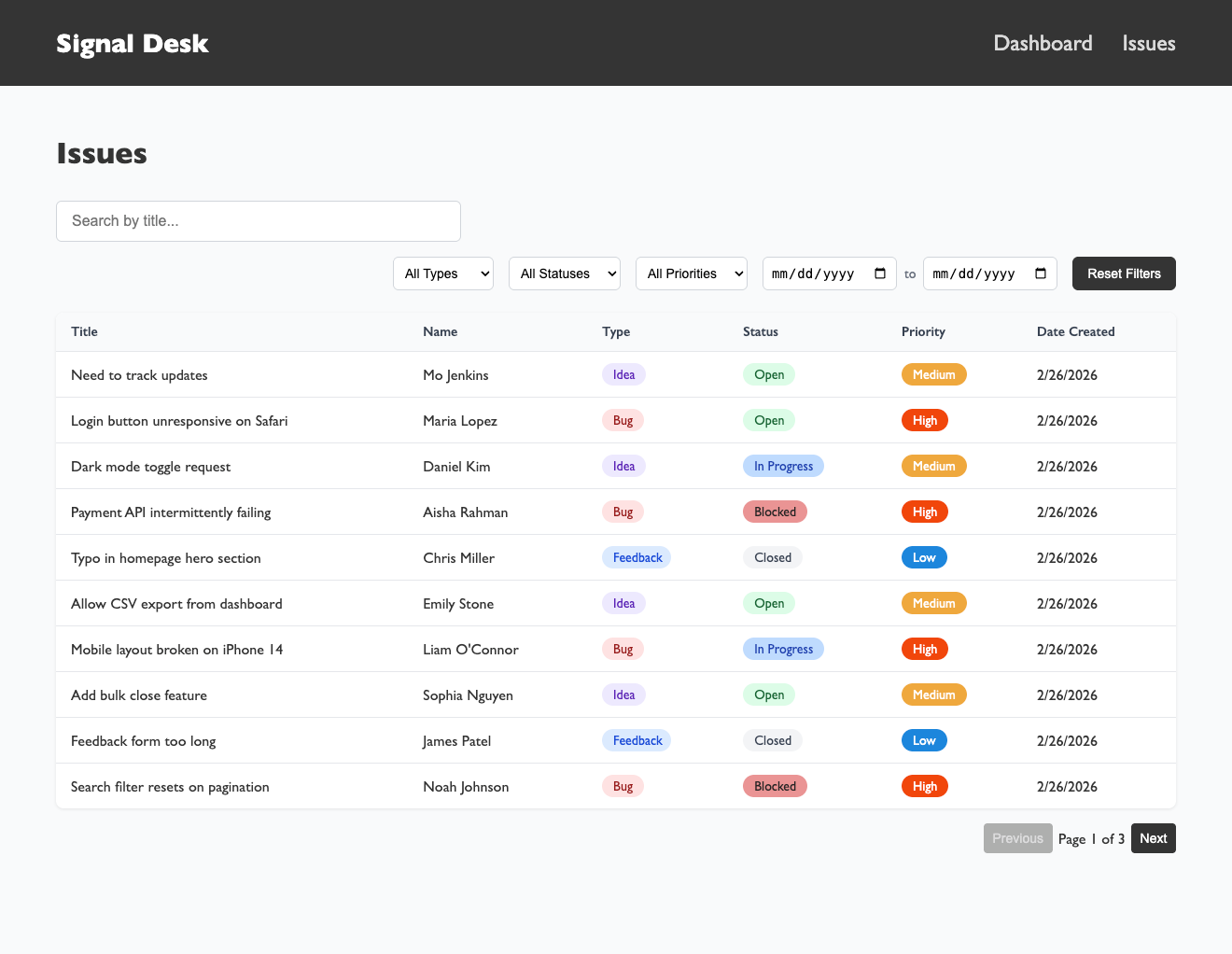Signal Desk Project